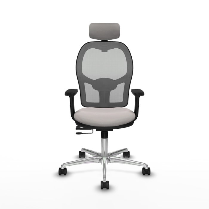 PIQUERAS Y CRESPO Silla de oficina Jorquera con mecanismo Sincro/Traslack, Blanco y Gris