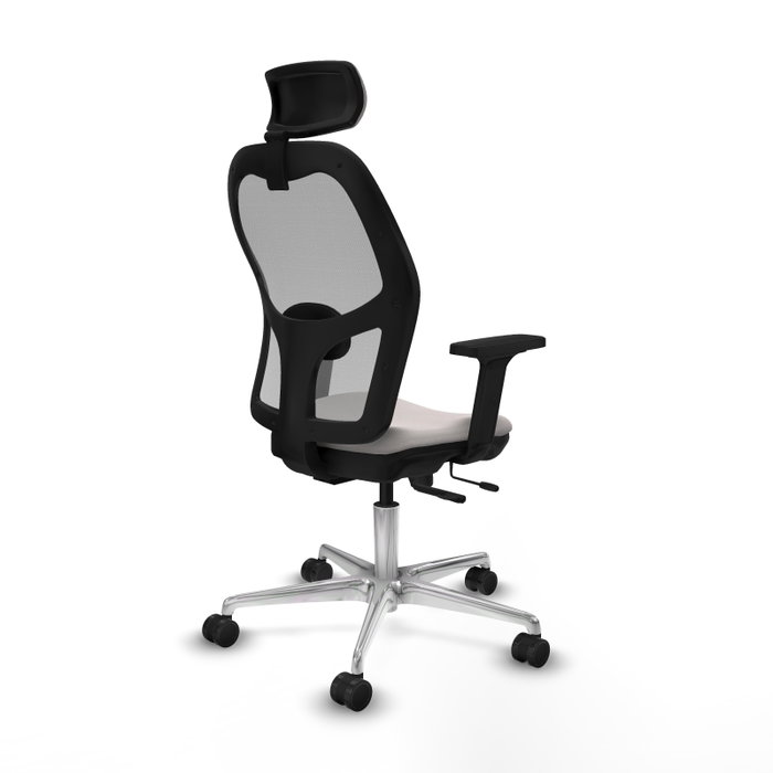 PIQUERAS Y CRESPO Silla de oficina Jorquera con mecanismo Sincro/Traslack, Blanco y Gris