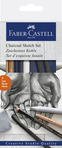 Faber-Castell Carbon Creative Studio est.7 Kit para principiante de dibujo a carboncillo Faber-Castell Carbon Creative Studio est.7 Kit para principiante de dibujo a carboncillo