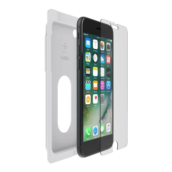 Belkin SCREENFORCE InvisiGlass Ultra Protector de Pantalla para iPhone SE 2nd Gen/8/7, Antibacteriano y Anti-Huellas, 1 Unidad, Transparente - F8W883ZZ-AM