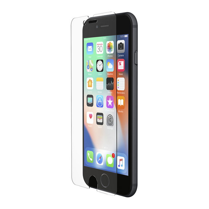 Belkin F8W883zz-AM ScreenForce InvisiGlass Ultra Protector Pantalla para iPhone SE 2nd gen, iPhone 8, iPhone 7, Antibacteriano, Aplicación sin Burbujas