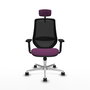 PIQUERAS Y CRESPO Silla de oficina Mardos con mecanismo Sincro, Morado y Negro