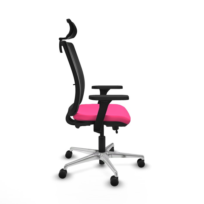 PIQUERAS Y CRESPO Silla de oficina Haches Rosa y Negro con Mecanismo Sincro/Traslack