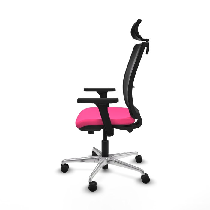 PIQUERAS Y CRESPO Silla de oficina Haches Rosa y Negro con Mecanismo Sincro/Traslack