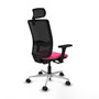 PIQUERAS Y CRESPO Silla de oficina Haches Rosa y Negro con Mecanismo Sincro/Traslack