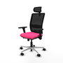 PIQUERAS Y CRESPO Silla de oficina Haches Rosa y Negro con Mecanismo Sincro/Traslack