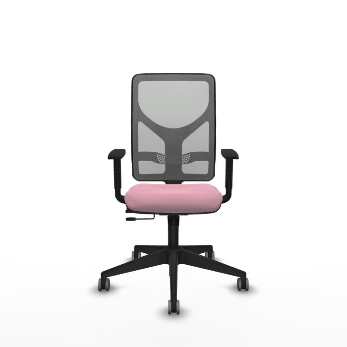 PIQUERAS Y CRESPO Silla de oficina Motilla Rosa y Gris con mecanismo Sincro/Traslack