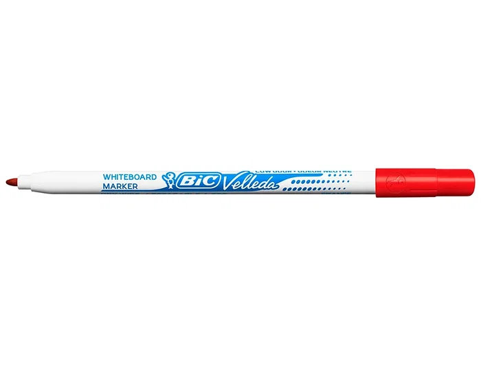 Bic Rotulador para Pizarra Blanca Velleda Fino Punta Redonda 2,8 mm Color Rojo