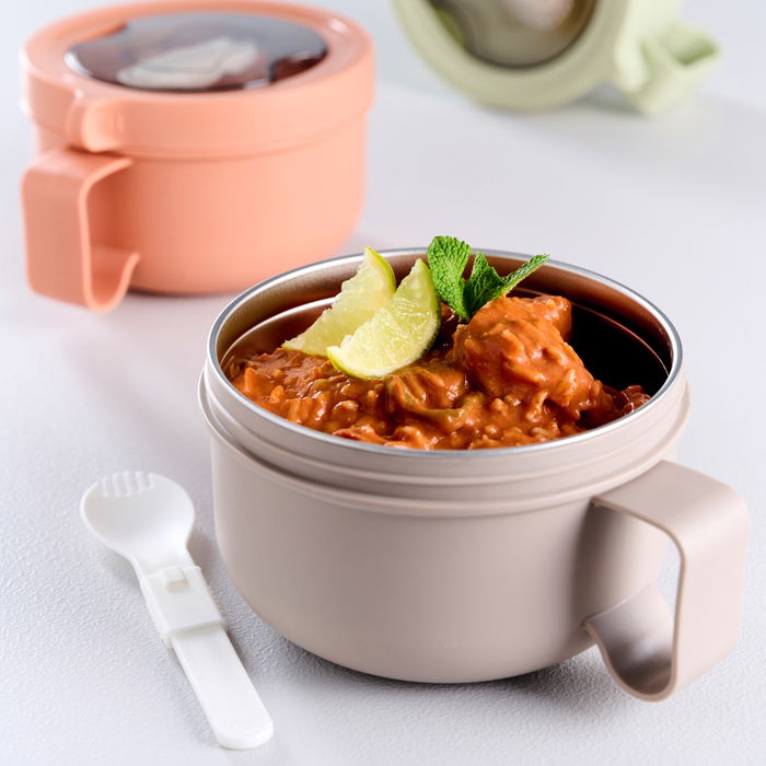 Day Fiambrera Térmica Acero Plástico Silicona 850ml Con Cuchara