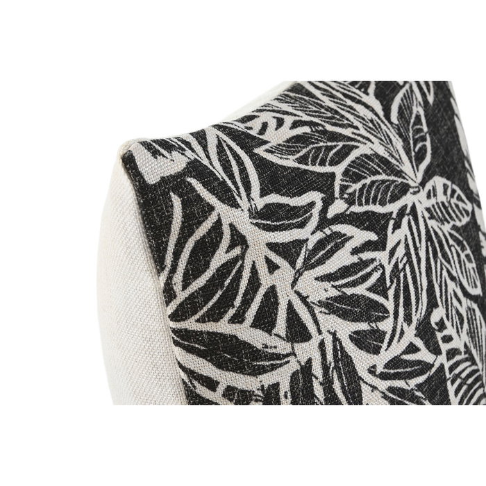 DKD Home Decor Cojín de Poliéster Impreso Negro y Blanco 45x15x45 cm