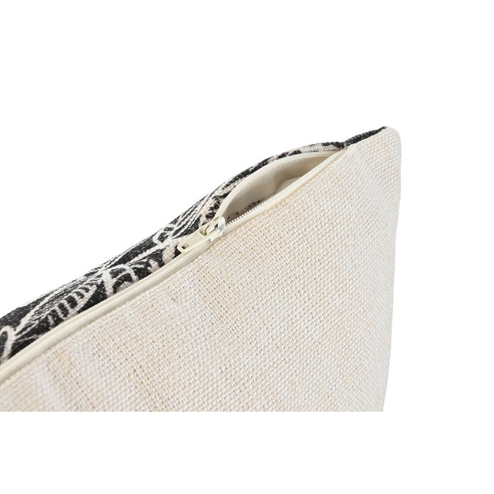 DKD Home Decor Cojín de Poliéster Impreso Negro y Blanco 45x15x45 cm
