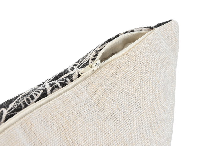 DKD Home Decor Naturechic23 Cojin Shabby Negro Blanco 15 x 45 x 45 cm Poliester