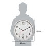TFA Reloj de pared analógico XL con control por radio y marco de metal 60.3545.02