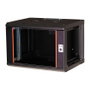 EQUIP EPM-07-6045-B-CBAA Bastidor de pared rack 19 pulgadas, 7HE, 600x450mm, puerta de cristal, negro
