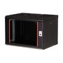 EQUIP EPM-07-6045-B-CBAA Bastidor de pared rack 19 pulgadas, 7HE, 600x450mm, puerta de cristal, negro