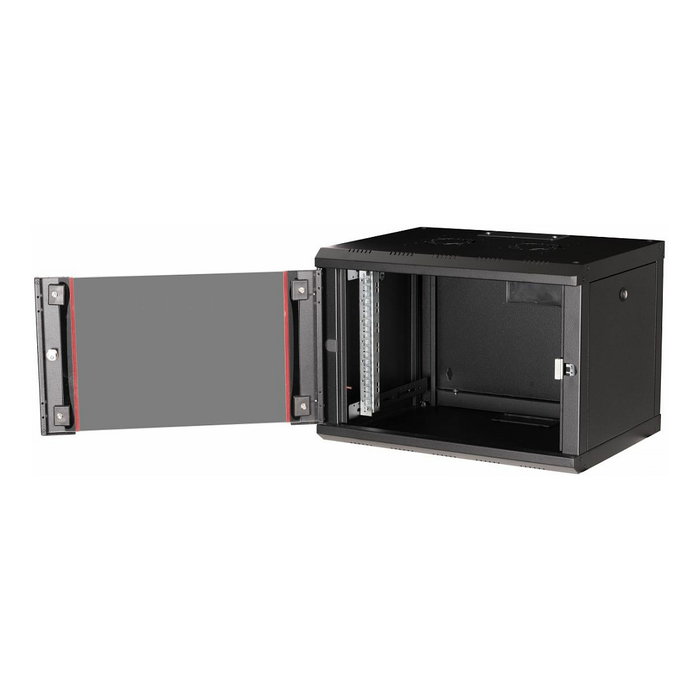 EQUIP EPM-07-6045-B-CBAA Bastidor de pared rack 19 pulgadas, 7HE, 600x450mm, puerta de cristal, negro