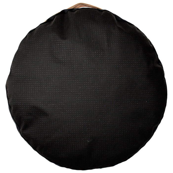 The Concept Factory Mon Chat Mon Ch Cojín para Mascotas Negro con Dorado, Diámetro 60 cm, Altura 10 cm