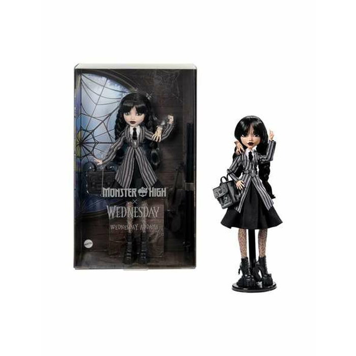 Mattel Monster High x Wednesday Muñeca Wednesday Addams con Uniforme de Academia Nevermore y Cosa