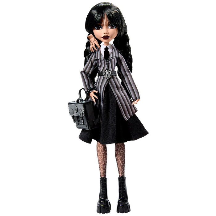 Mattel Monster High x Wednesday Muñeca Wednesday Addams con Uniforme de Academia Nevermore y Cosa