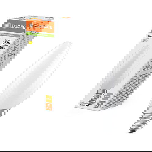 OSRAM LED CLB25 1.8W 827 FIL FR E14 P Frosted Vela Blanco Cálido 2700K E14 LED Bombilla 25W Equivalente