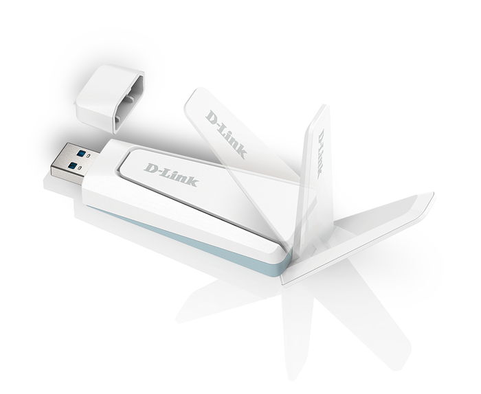 D-Link Adaptador USB WiFi 6 AX1800 AX18U 1800Mbps con Antena Desplegable y USB 3.0 para PC y Portátil