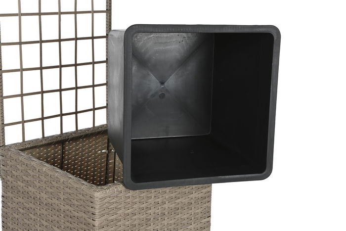 DKD Home Decor Macetero Natural Ratan Sintetico y Pp para Terraza y Jardin 78 x 48 x 116 cm