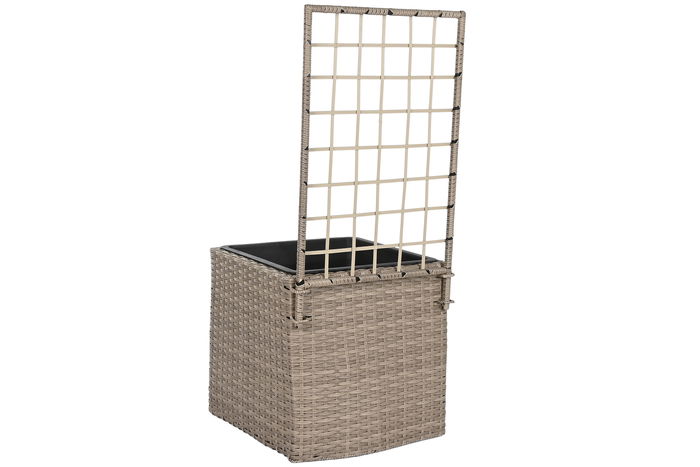 DKD Home Decor Macetero Natural Ratan Sintetico y Pp para Terraza y Jardin 78 x 48 x 116 cm
