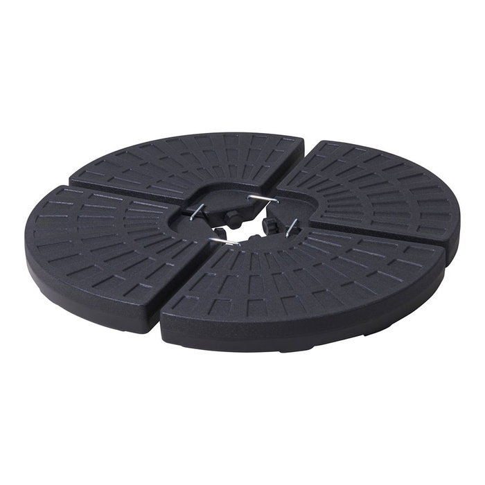 Basics Base para Sombrilla Negra de 4 Piezas Abanico con Ganchos en U, 48 x 48 x 7,5 cm, HDPE, Capacidad 13 kg Basics Base para Sombrilla Negra de 4 Piezas Abanico con Ganchos en U, 48 x 48 x 7,5 cm, HDPE, Capacidad 13 kg
