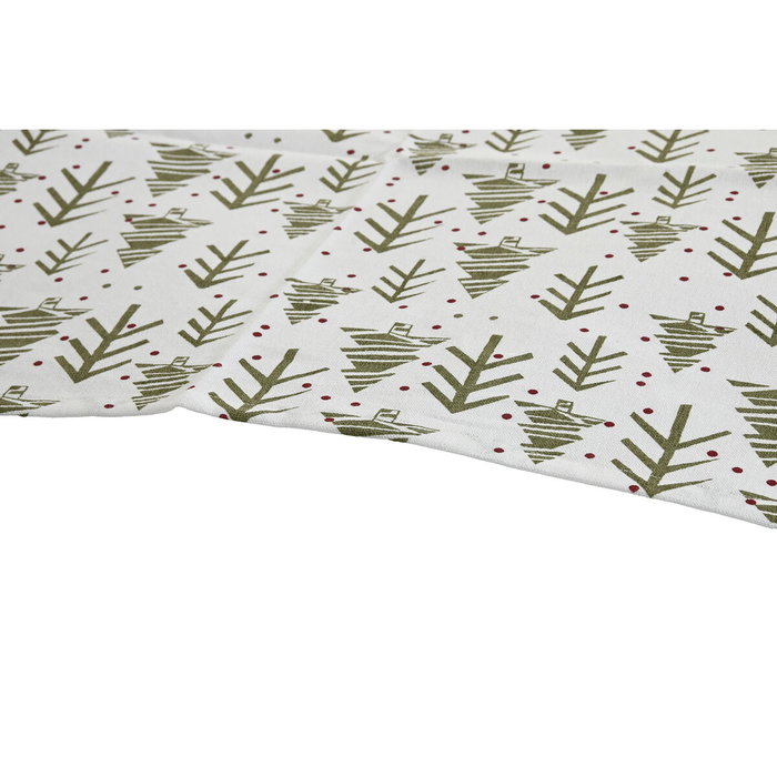 DKD Home Decor Camino de Mesa de Algodón con Diseño de Árboles, Verde, 50x150 cm