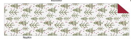 DKD Home Decor Camino de Mesa de Algodón con Diseño de Árboles, Verde, 50x150 cm