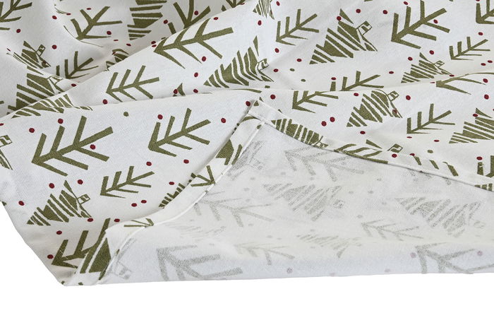 DKD Home Decor Camino de Mesa Navidad Alpina 150 x 50 cm Verde Blanco Algodón Polyester
