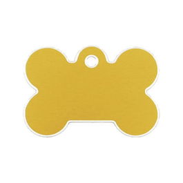 Placa identificativa para collar Imarc Bone Amarillo Dorado