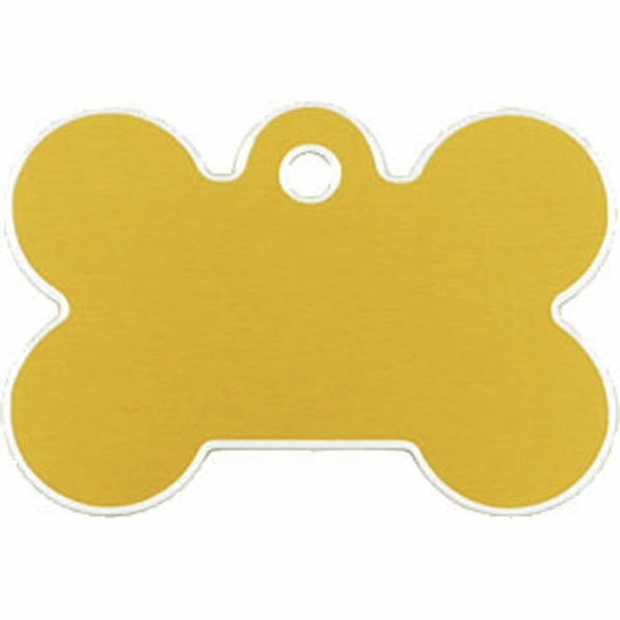 Placa identificativa para collar Imarc Bone Amarillo Dorado