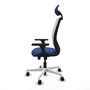 PIQUERAS Y CRESPO Silla de oficina Zulema con mecanismo Sincro/Traslack, Azul marino y Blanco