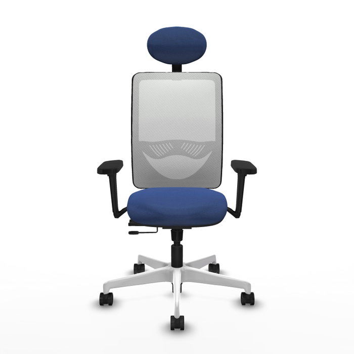 PIQUERAS Y CRESPO Silla de oficina Zulema con mecanismo Sincro/Traslack, Azul marino y Blanco PIQUERAS Y CRESPO Silla de oficina Zulema con mecanismo Sincro/Traslack, Azul marino y Blanco