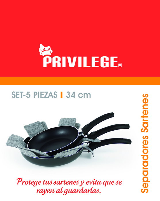 Inde Set de 5 Separadores para Sartén Privilege 34 cm (24 Unidades)
