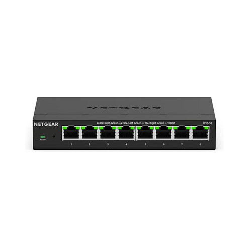NETGEAR MS308 8-Port Multi-Gigabit Plus Managed Switch 300 Series - 2.5G, Desktop, Rack-Mount
