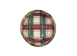 DKD Home Decor Centro de Mesa de Mango Tartan Lacado Rojo