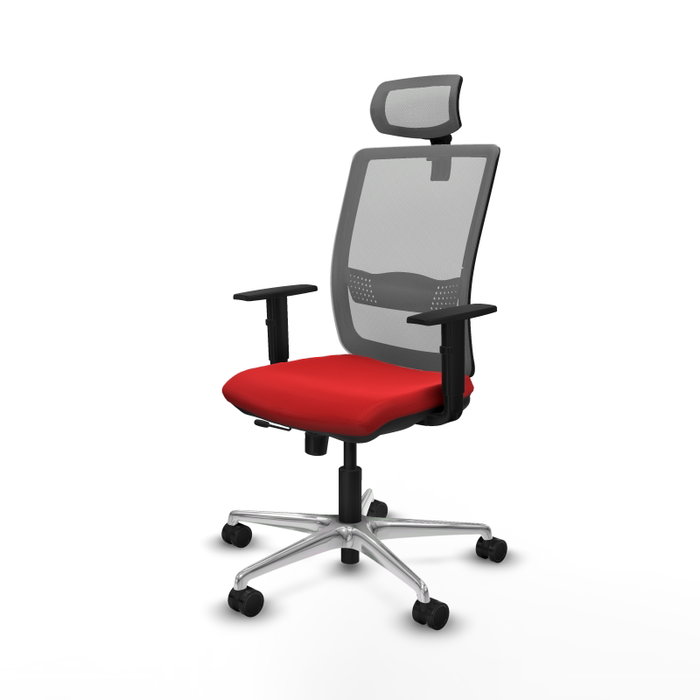 PIQUERAS Y CRESPO Silla de oficina Haches con mecanismo Sincro/Traslack Rojo y Gris