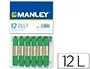 Manley Lapices Cera Unicolor Verde Primavera N.25 Caja 12 Unidades