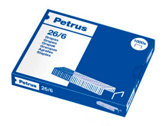 Petrus Grapas 26/6 Galvanizada Caja de 1000 Unidades
