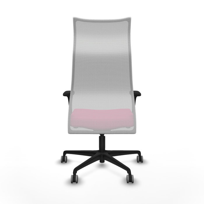PIQUERAS Y CRESPO Sillón Albacete con Mecanismo Sincro, Similpiel Rosa y Malla Blanca