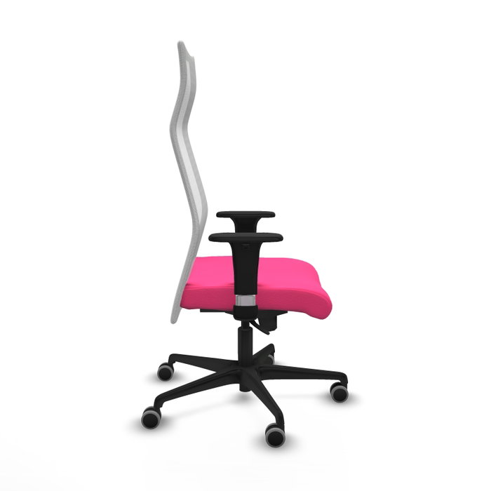 PIQUERAS Y CRESPO Sillón Albacete con Mecanismo Sincro, Similpiel Rosa y Malla Blanca