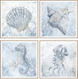 DKD Home Decor Cuadro Lienzo Marino Pack de 4 unidades