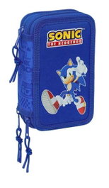 Safta Plumier Triple Sonic the Hedgehog con 37 piezas
