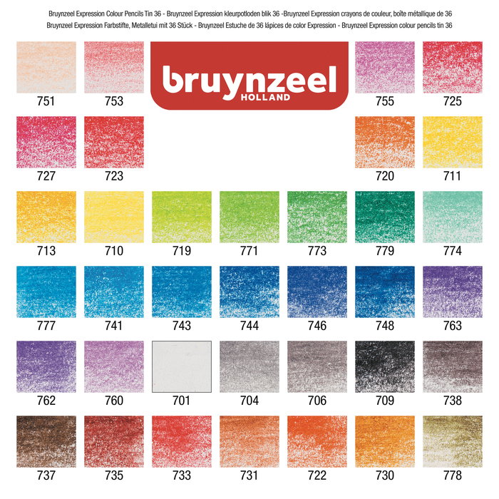 Bruynzeel Estuche de 36 lápices de color Expression Bruynzeel Estuche de 36 lápices de color Expression