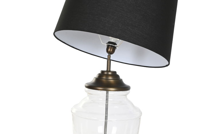 DKD Home Decor Lámpara de pie India lamps 1c25 en acero patinado y cristal