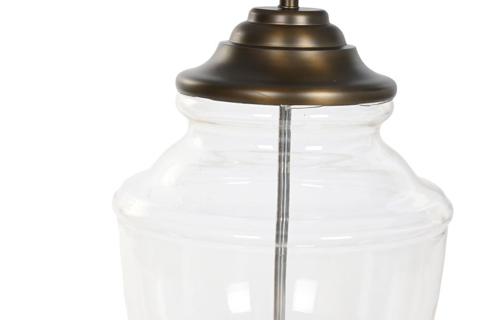 DKD Home Decor Lámpara de pie India lamps 1c25 en acero patinado y cristal