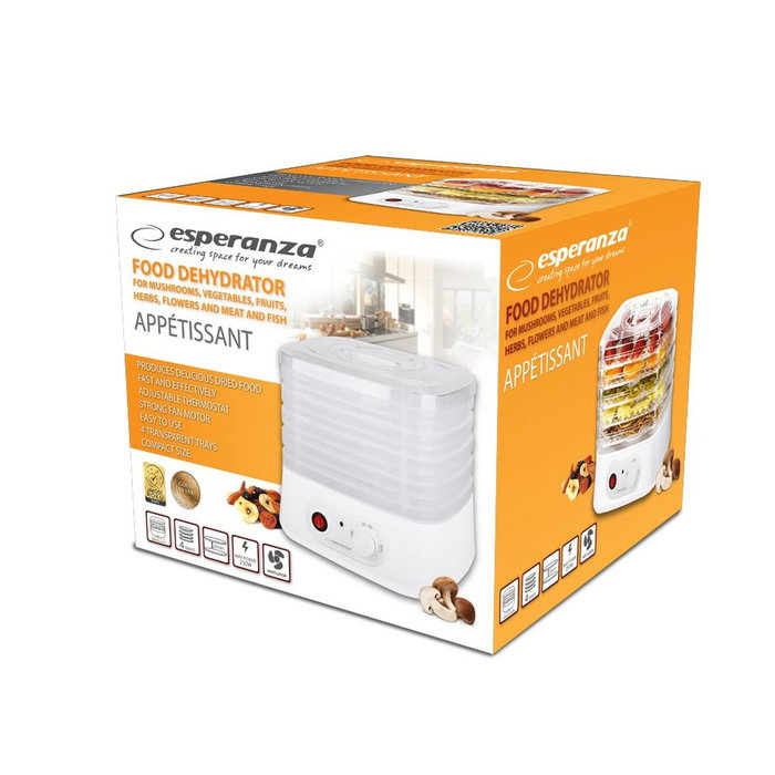 Esperanza Deshidratador de alimentos EKD004 250 W Blanco transparente