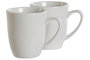 DKD Home Decor Juego de 4 Tazas de Porcelana Blanca 330ml